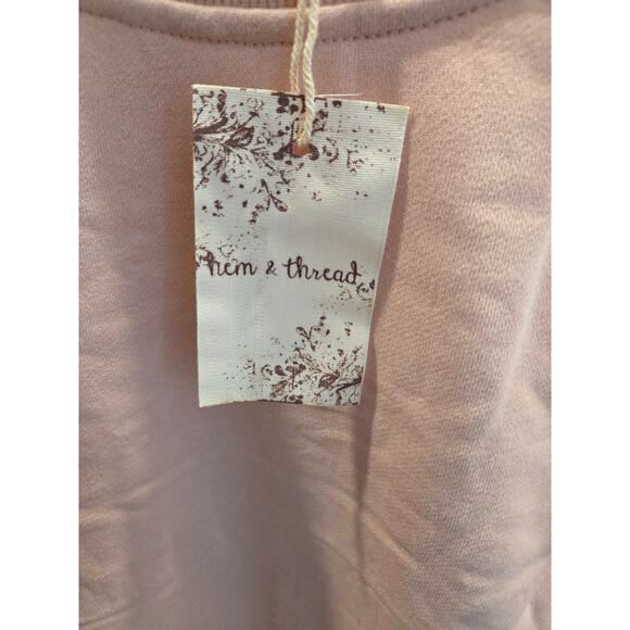 Hem and Thread Pink Sweater with Arm Detail Large - Picture 4 of 4